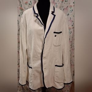 NWOT BASK White Turkish Cotton Resort Luxury Poolside Toweling Blazer XXL 48EU